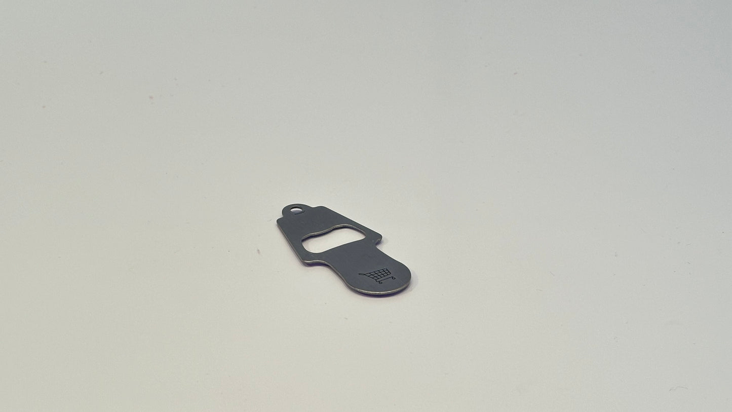 Einkaufswagen-Chip mit Flaschenöffner Logo